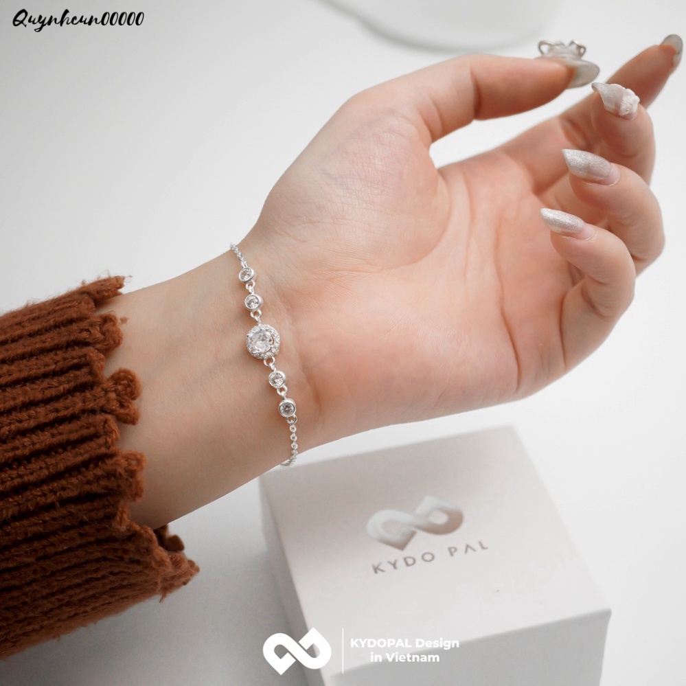 Lắc tay bạc đính đá cá tính trang sức nữ cao cấp ý 925 - [ Bảo hành trọn đời ]