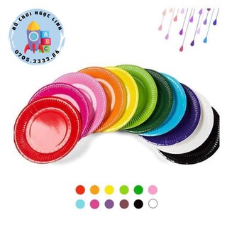 Sét 10 Dĩa giấy màu trang trí thủ công cho bé