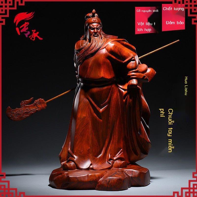 Khắc Gỗ Mun Tượng Quan Công Vật Trang Trí Gỗ Nguyên Khối Lớn Chạm Khắc Toàn Bộ Bằng Gỗ Phòng Khách Quan Vũ Vũ