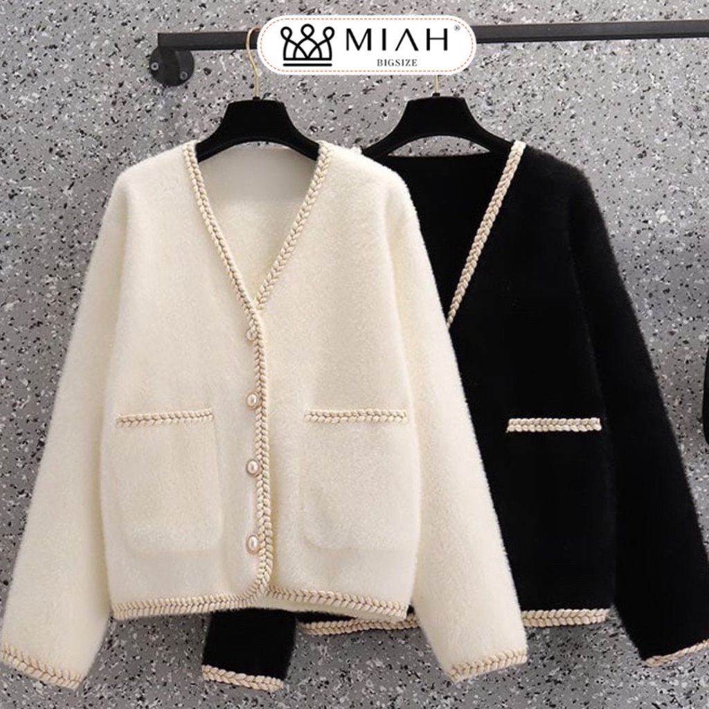 Áo khoác bigsize nữ Santa MIAH BIGSIZE AK0012 len lông dày dặn dáng cadigan thiết kế cúc ngọc sang chảnh đi tiệc đi chơi