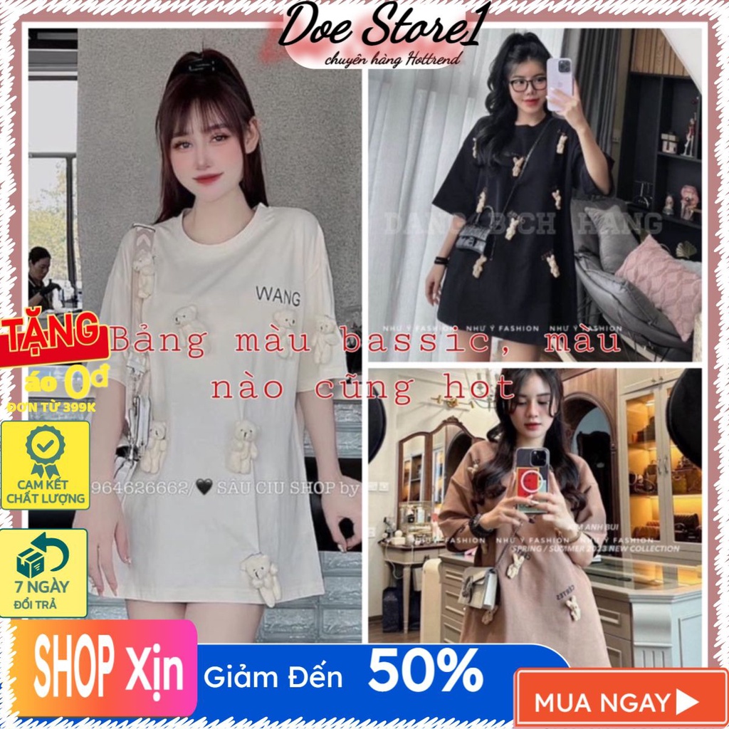 Áo phông quảng châu xịn áo phông đính gấu W.ang siêu hot