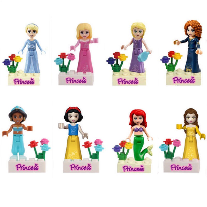 Bộ Đồ Chơi Lắp Ráp Lego Công Chúa Bạch Tuyết Elsa Anna Nàng Tiên Cá Cho Bé