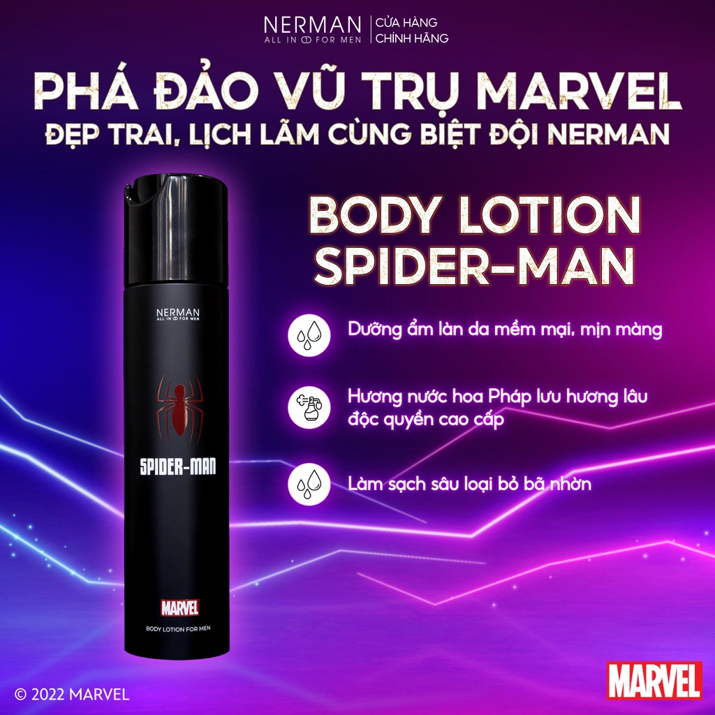 Combo Marvel Collection Nerman 1- Sữa tắm gội 2 in 1 350g & Body lotion 180g