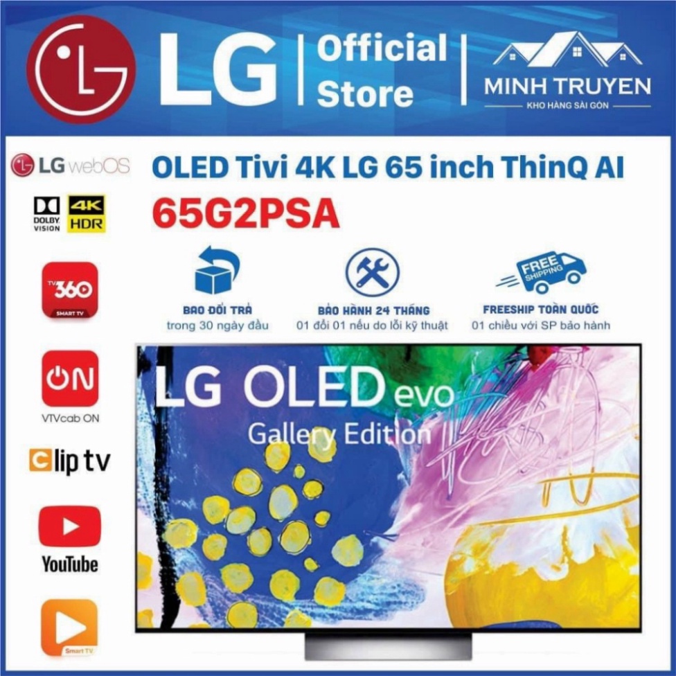 lắp đặt tại nhà lắp đặt tại nhà Smart Tivi OLED LG 4K 65 inch 65G2PSA - SP tồn kho mới 99% (máy bảo hành tại hãng) (máy  | BigBuy360 - bigbuy360.vn