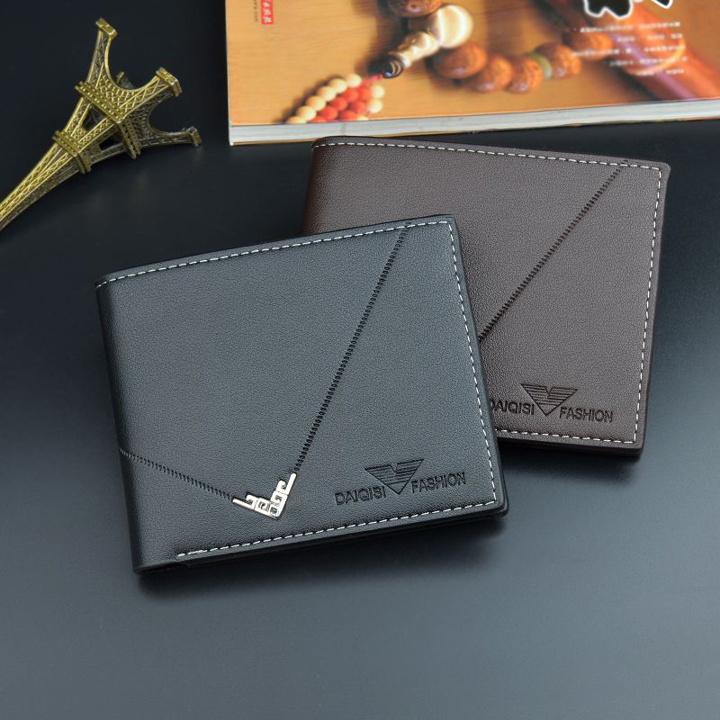 Ví Ngắn Siêu Mỏng 30% Có Nhiều Ngăn Đựng Thẻ Và Khóa Kéo Thời Trang Cho Nam