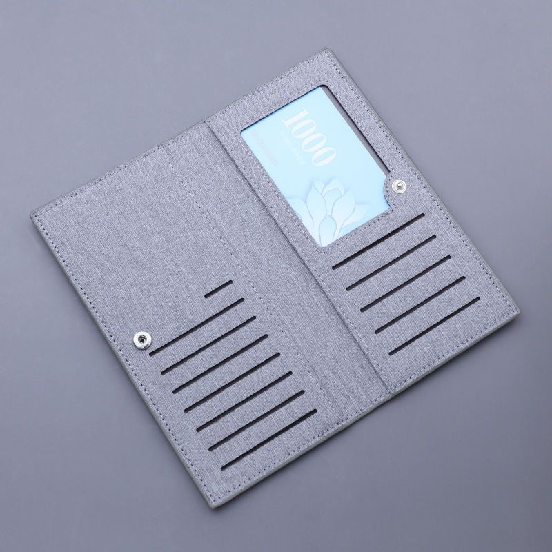 Ví Dài Đựng Thẻ Nhiều Ngăn Bằng Vải Bạt Siêu Mỏng Phong Cách Hàn Quốc Thời Trang Mới 2023 Dành Cho Bạn Nam Sinh