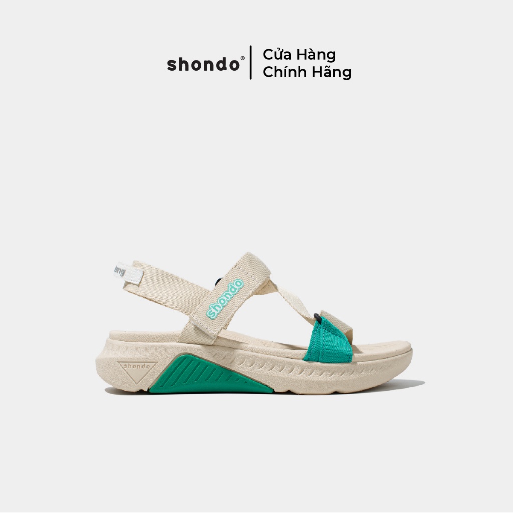 Giày Sandals Nam Nữ Shondo F7 Racing Be Xanh Lá Nhạt F7R2525