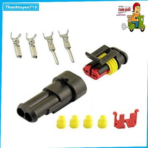 Cút nối, jack, đầu nối dây điện hai 2 chân chống nước dùng cho xe máy, xe hơi, ô tô