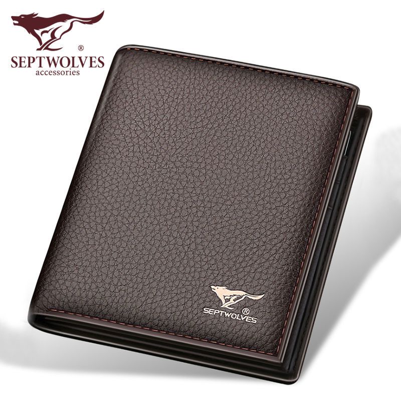 Ví Da Septwolves Dạng Ngắn Thời Trang 2021 Cho Nam