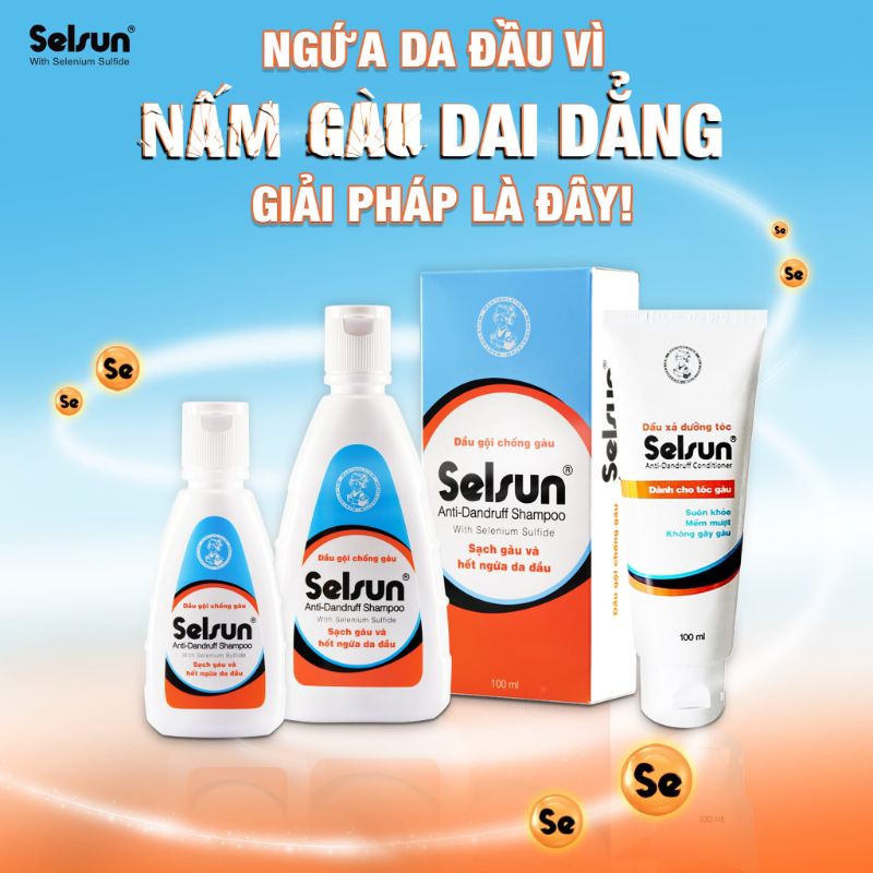 Dầu Gội Giảm Gàu, Làm Sạch Gàu Anti-Dandruff Shampoo Selsun 100ml