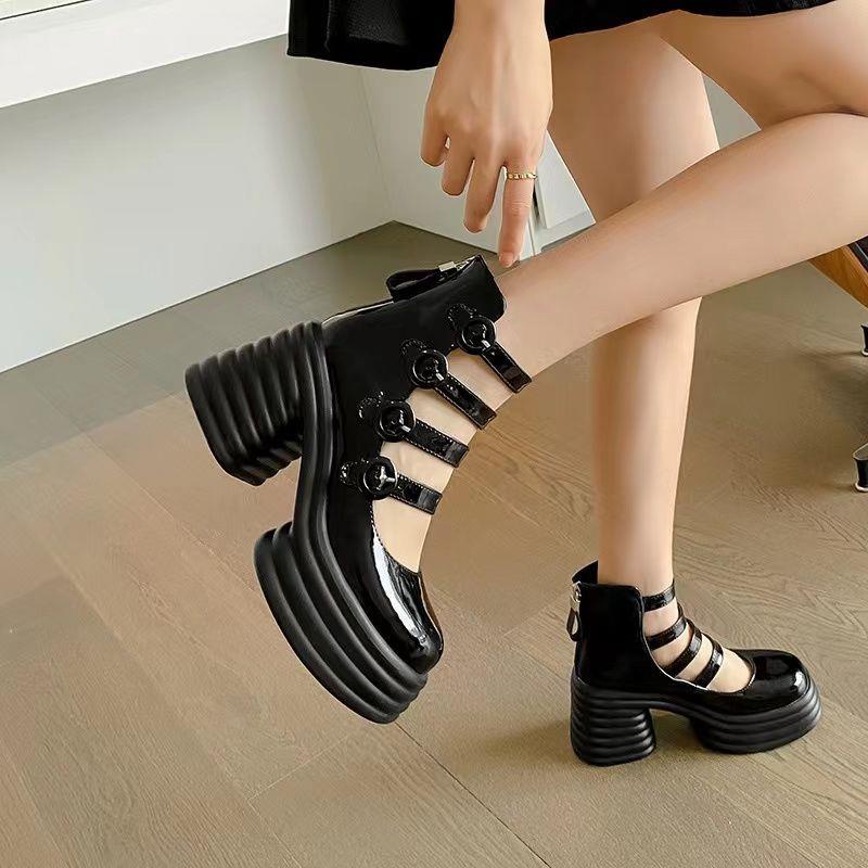 Giày Cao Gót Thoáng Khí Phong Cách Anh Quốc Thời Trang Xuân Hè Mới 2023