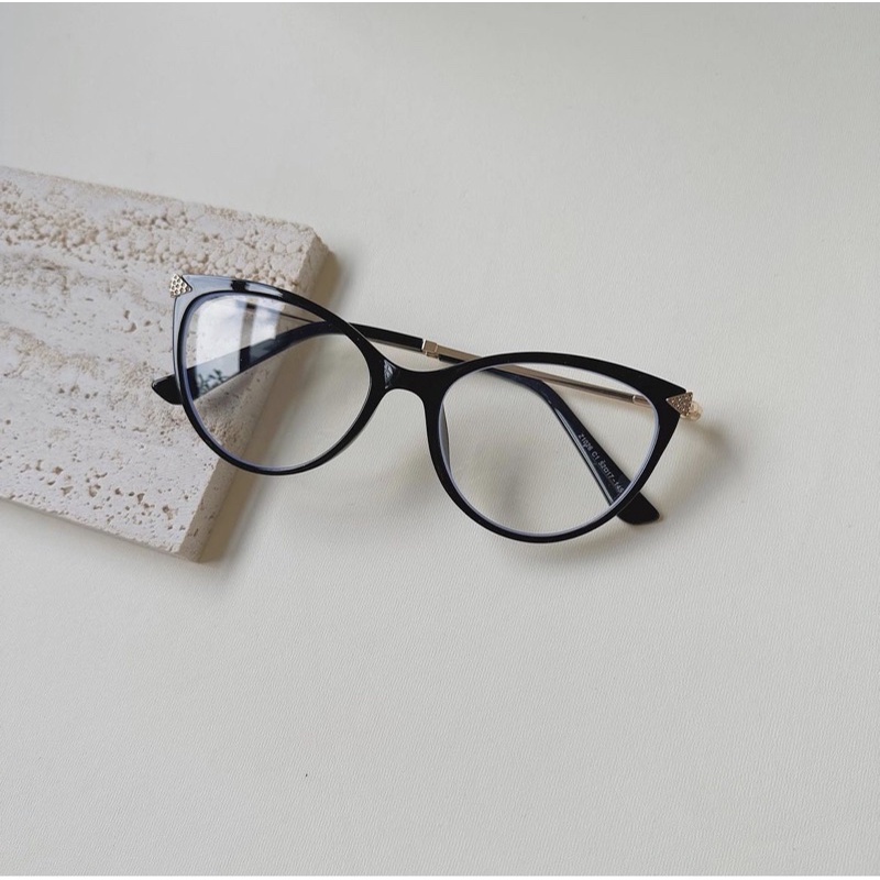 Kính giả cận, Gọng kính cận mắt mèo cao cấp nhựa phối lõi kim loại 1026 Jolie eyewear