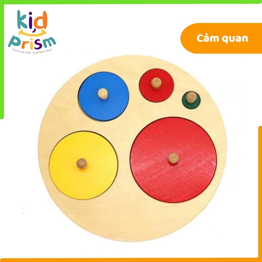Đồ chơi cho bé, đồ chơi trẻ em,Bảng ghép Montessori hình tròn kích cỡ đa dạng bằng gỗ giúp bé phát triển trí não