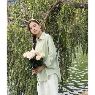 Áo sơ mi nữ dài tay chất lụa cát