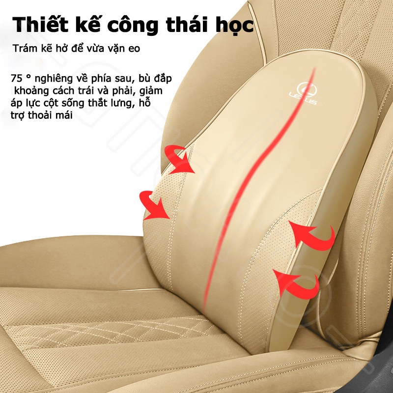 GTIOATO GốI TựA ĐầU Oto Gối Tựa Đầu ô Tô Da GốI Cổ Xe HơI TựA LưNg Ô Tô GốI TựA LưNg Oto ĐệM LưNg Ô Tô Trang Trí NộI ThấT Ô Tô Cho Lexus NX RX300 GS350 RX330 UX RX350 IS300 IS ES200 ES300H ES LS460 RX270 IS250 UX200 GS 570