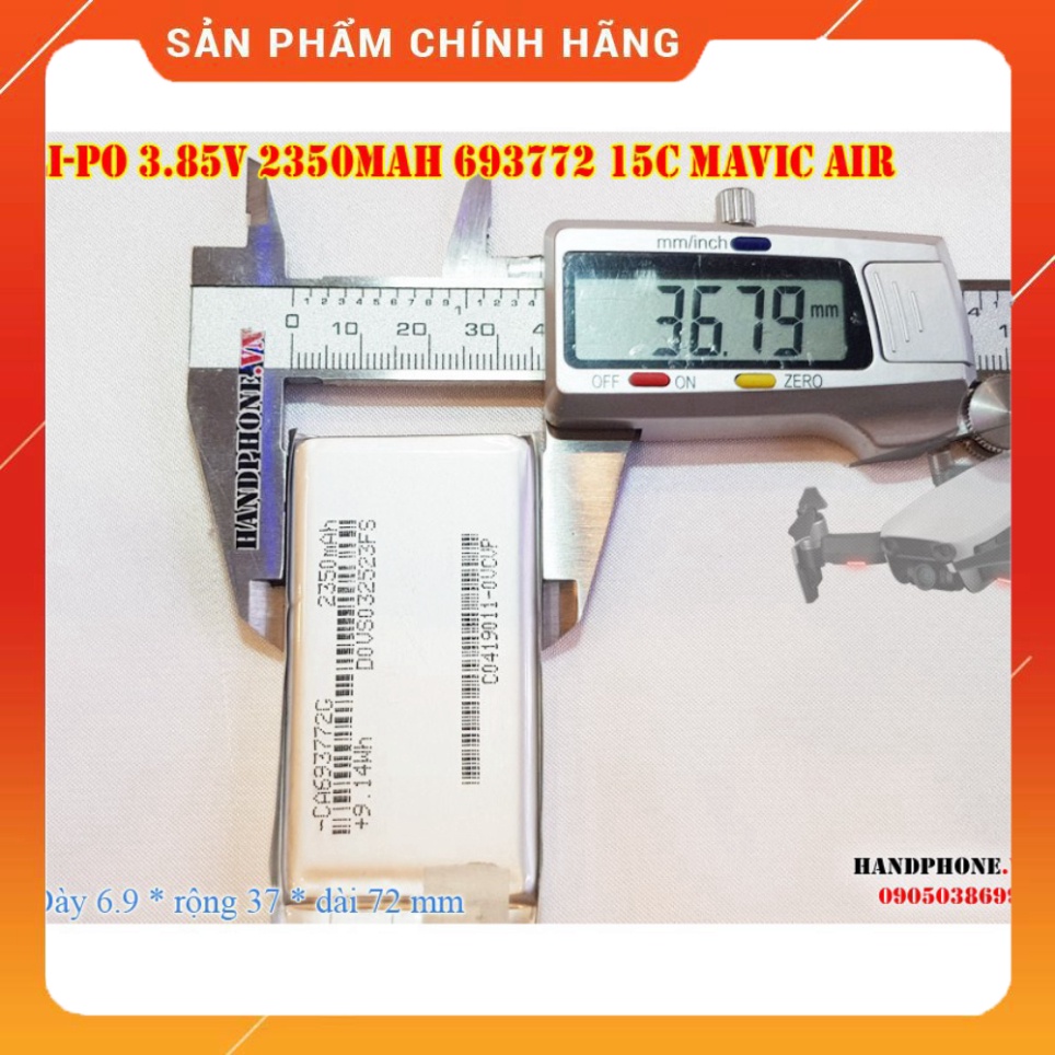 Pin Li-Po 3.85V 693772 2350mAh Dòng xả cao 15C  thay thế cho DJI Mavic AIR Flycam-máy bay điều khiển