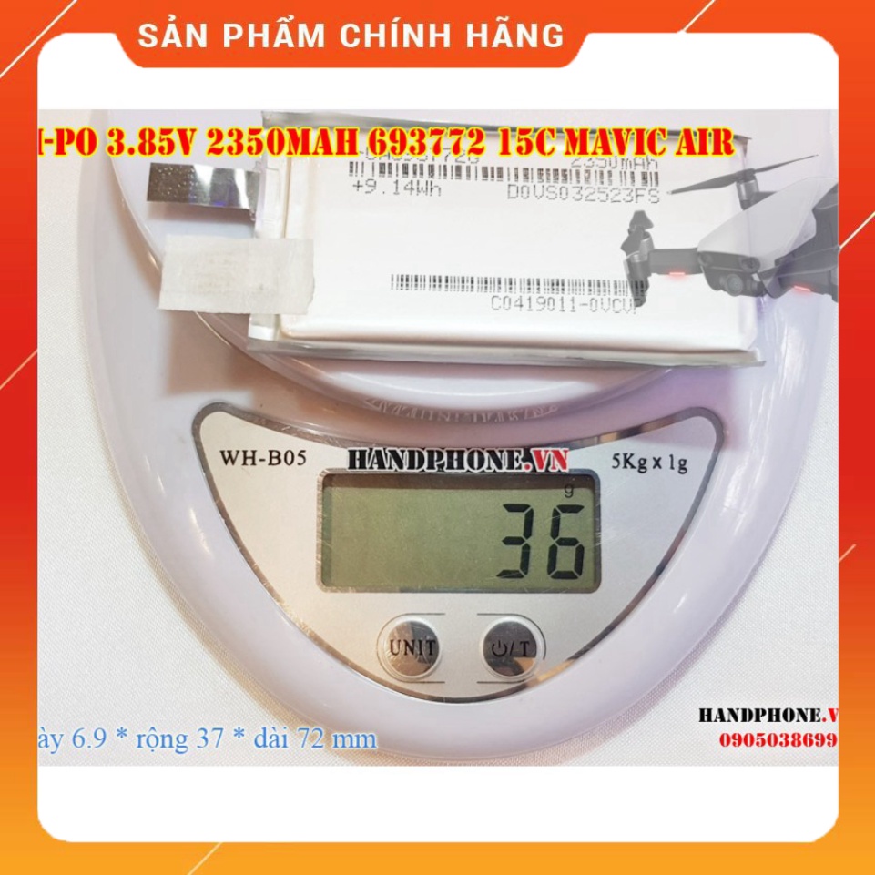 Pin Li-Po 3.85V 693772 2350mAh Dòng xả cao 15C  thay thế cho DJI Mavic AIR Flycam-máy bay điều khiển