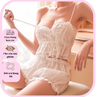 Sét bộ đồ ngủ 2 dây | bộ đồ ngủ sexy 2 dây vải đũi cao cấp