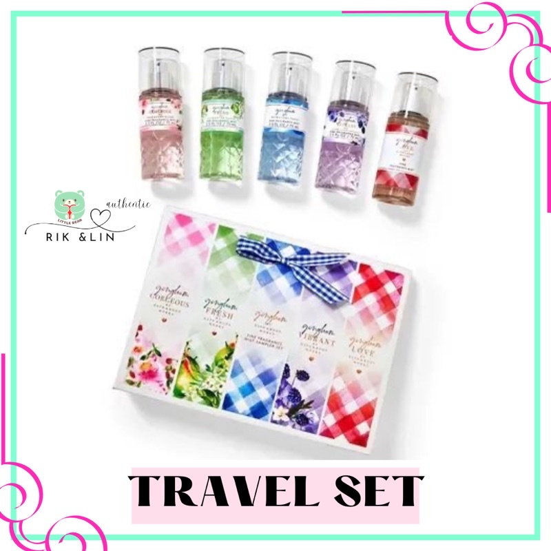 Auth_ TRAVEL SIZE SET 5C_ GINGHAM LOVE|GINGHAM|GINGHAM VIBRANT|GINGHAM FRESH|GINGHAM GORGEOUS _Xịt Thơm Body Mist