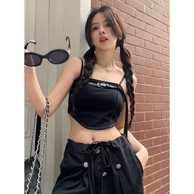 Mới Áo Ống Hai Dây Dáng Ngắn Thiết Kế Ngọt Ngào Dễ Phối Đồ Cho Bạn Gái