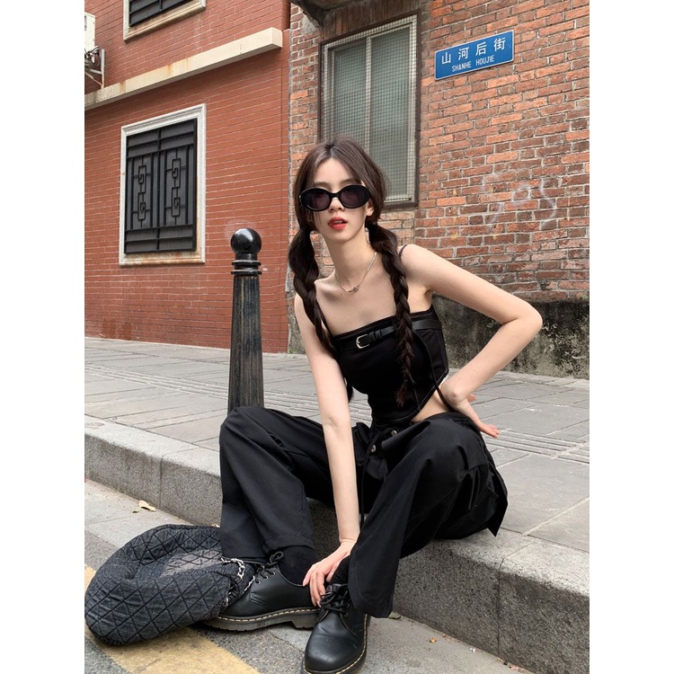 Mới Áo Ống Hai Dây Dáng Ngắn Thiết Kế Ngọt Ngào Dễ Phối Đồ Cho Bạn Gái