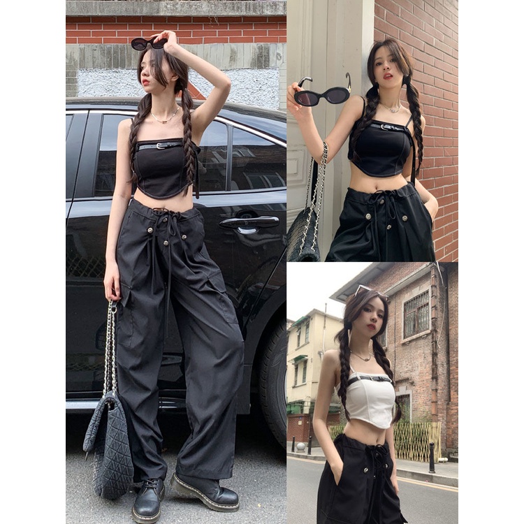 Mới Áo Ống Hai Dây Dáng Ngắn Thiết Kế Ngọt Ngào Dễ Phối Đồ Cho Bạn Gái