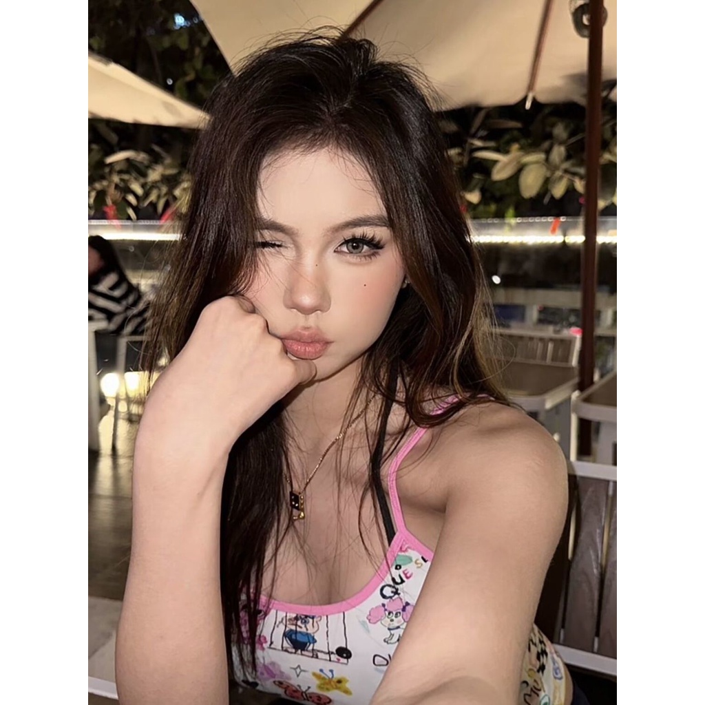 Jiashucheng Áo Hai Dây Dáng Ngắn Phong Cách Mới Thời Trang Cho Nữ