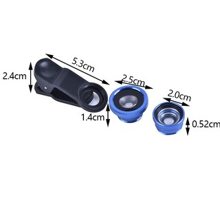 3In1 Mobile Phone Fish Eye+Wide Angle+Macro Camera Lens For Universal Cell Phone