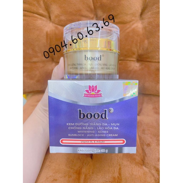 Kem BOOD Dưỡng Trắng Da Mụn Chống Nắng Lão Hoá Da 30g THẢO DƯỢC HOA SEN