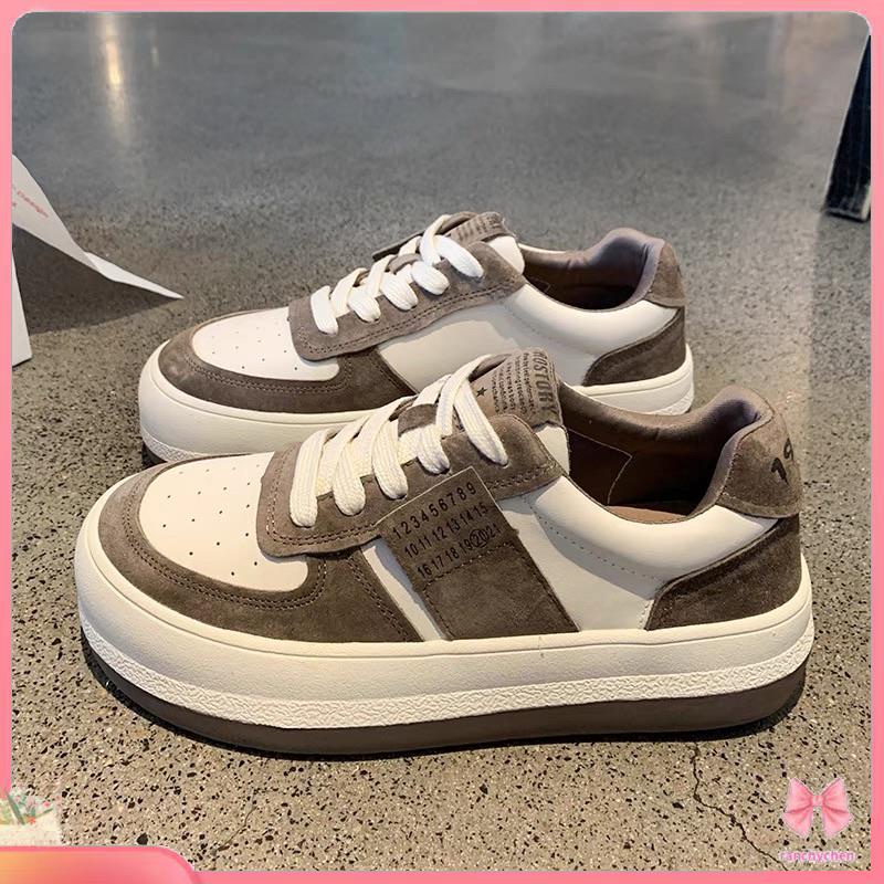 Dày nữ Giày Độn Đế Bánh Mì 1234 Nâu