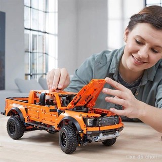 Tương thích với các khối xây dựng xe địa hình LEGO Ford Raptor F150 xe bán tải mô hình cậu bé xếp hình đồ chơi lắp ráp