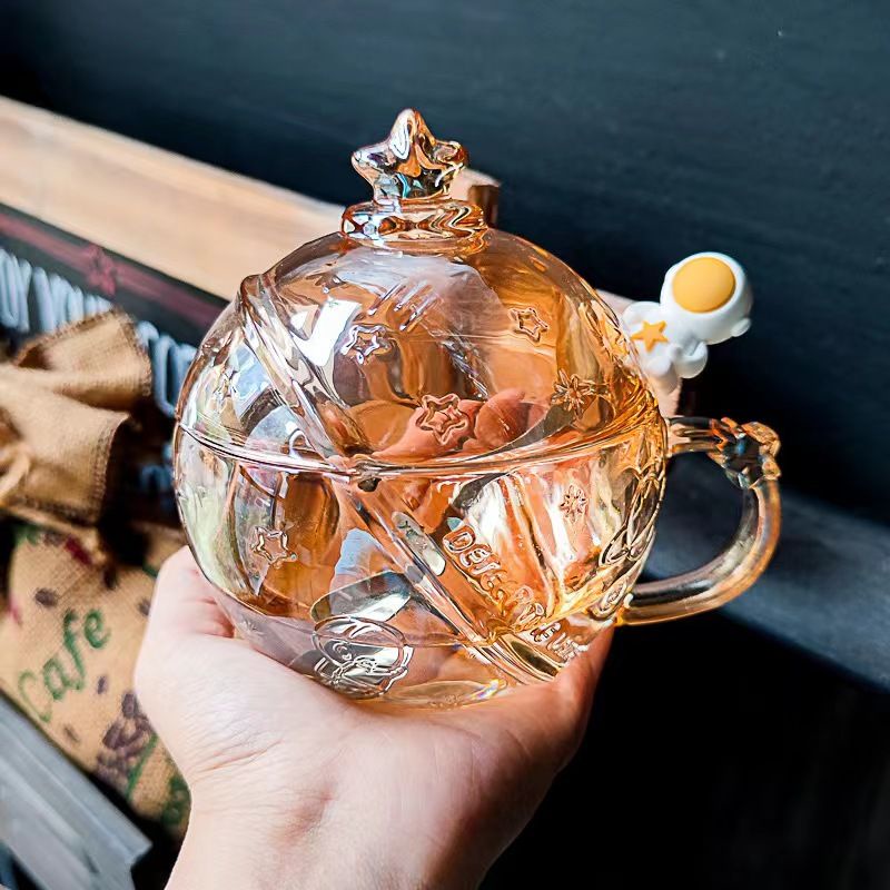 Ly Thủy Tinh Uống Sữa In Hình Hành Tinh Dễ Thương Dùng Làm Quà Tặ