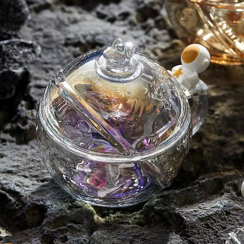 Ly Thủy Tinh Uống Sữa In Hình Hành Tinh Dễ Thương Dùng Làm Quà Tặ