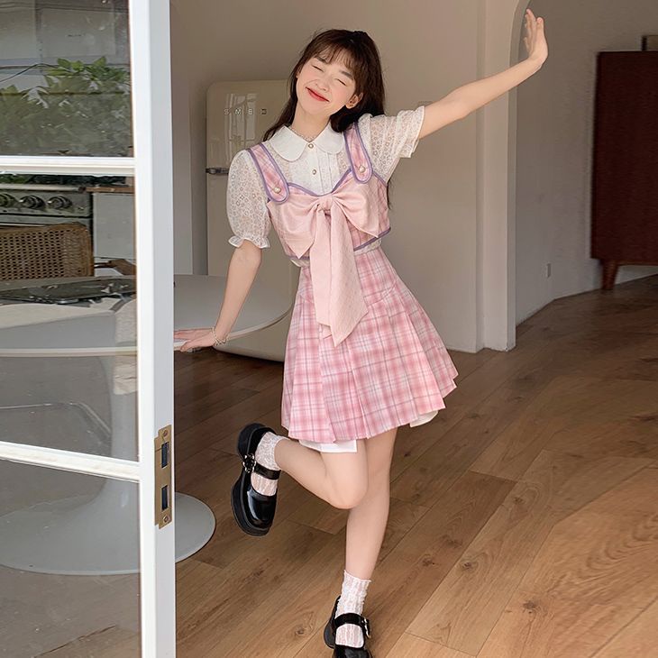 Set Áo Váy Phong Cách Phương Tây Ngọt Ngào Dễ Thương Cho Nữ Sinh