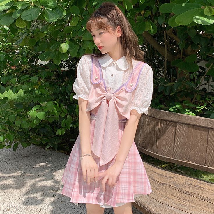 Set Áo Váy Phong Cách Phương Tây Ngọt Ngào Dễ Thương Cho Nữ Sinh