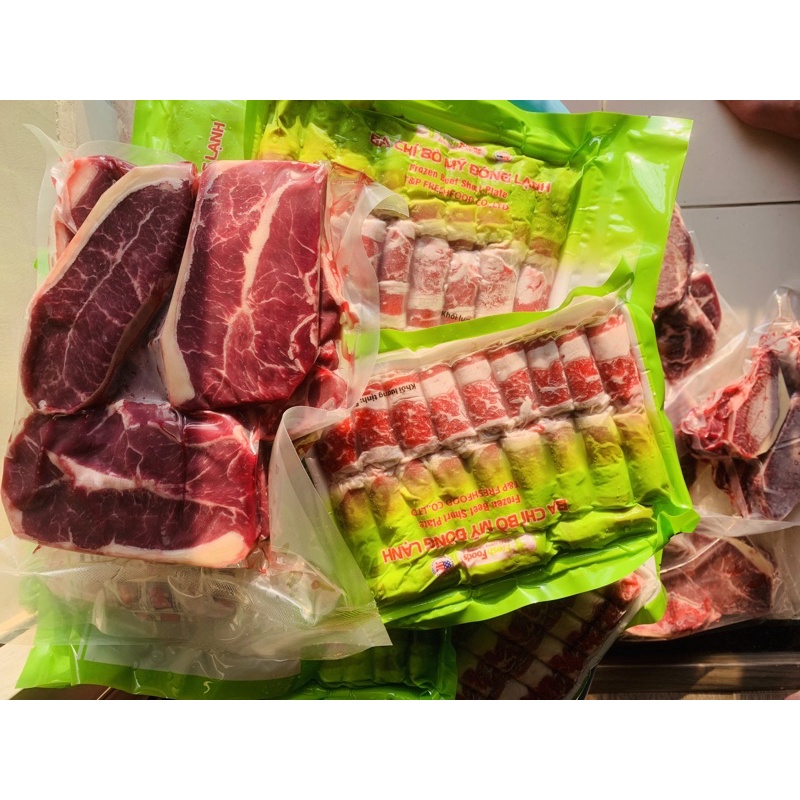 Ba chỉ bò Mỹ cuộn, dải - vỉ 500gr Giao nhanh HCM