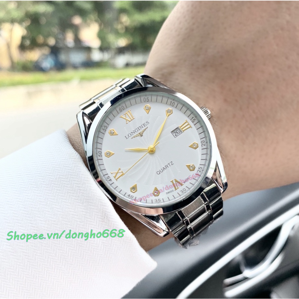 Đồng Hồ Longines Nam Có lịch Máy Quartz Pin chống trầy xước không thấm nước thời trang sự tin tưởng lịch thiệp Hiện Đại