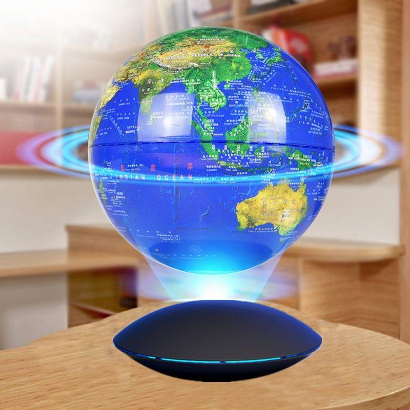 (HÀNG HOT)Từ trường Levitation Quả cầu Xoay dạ quang 6 inch Bàn văn phòng cao cấp Trang trí nhà Hàng thủ công sáng tạo Q