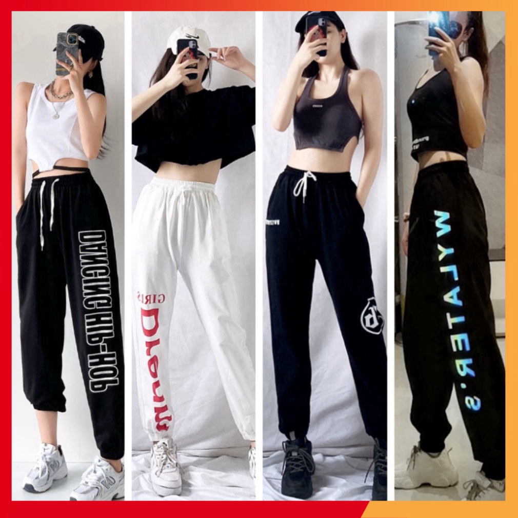 Quần jogger nữ nam dài có dây rút vải nỉ da cá thun form ống rộng bo chun Sabi Shops
