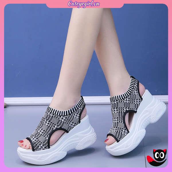 Mùa hè phong cách mới đế dày bên trong tăng lưới thời trang giải trí