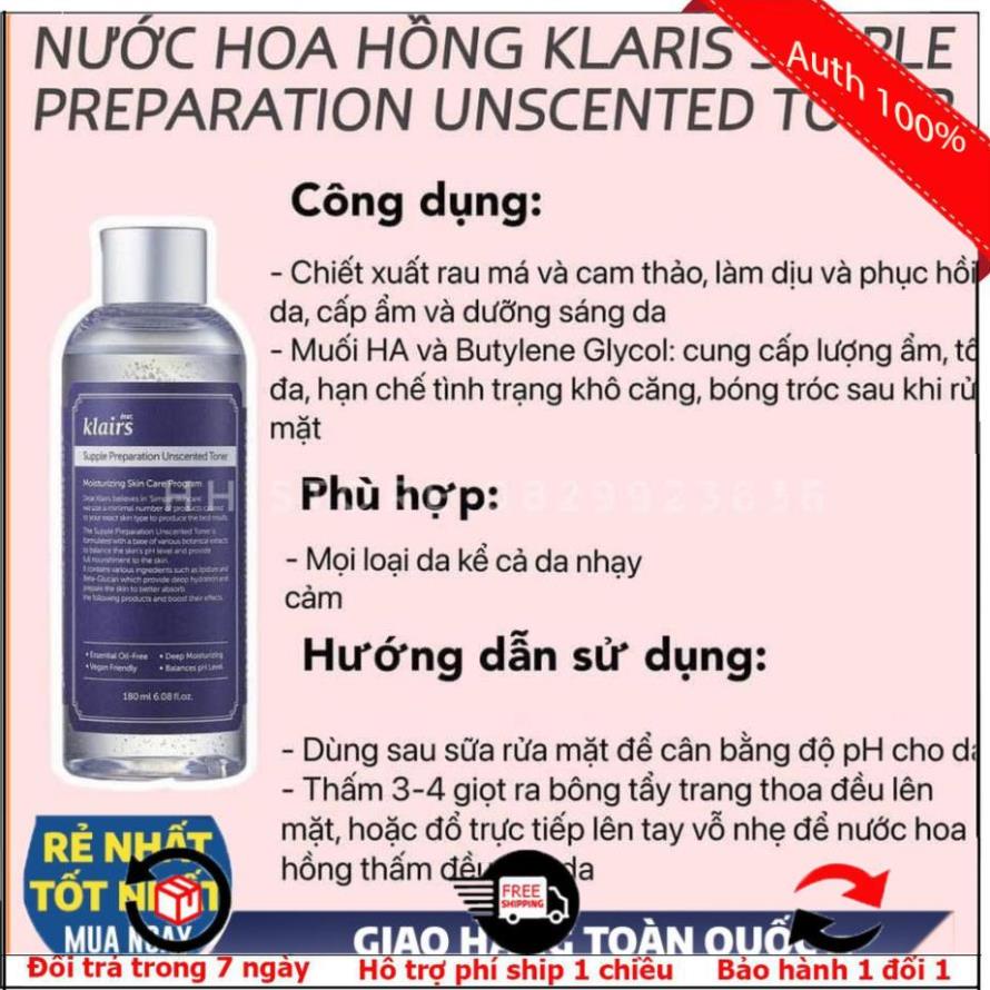 Toner Klairs - nước hoa hồng phục hồi làm dịu da Midnight Blue giảm sưng giảm mụn da trắng sáng 180ml | BigBuy360 - bigbuy360.vn