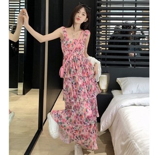 Đầm Hai Dây Dáng Dài In Họa Tiết Hoa, Đầm Hai Dây Maxi Hoa Dáng Dài Đi Biển Thời Trang Hàn Quốc Quyến Rũ Cho Nữ