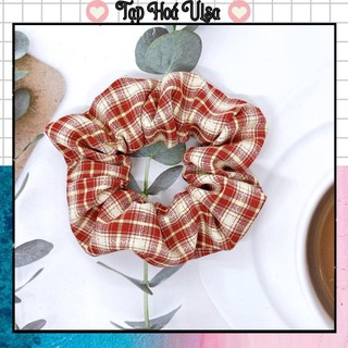 Cột tóc vải nhiều màu, dây buộc tóc scrunchies basic trơn đơn giản phong cách hàn quốc không lo gãy rụng tóc