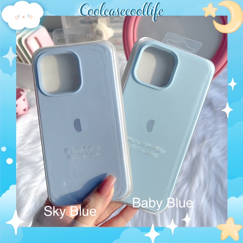 Ốp lưng chống bẩn cao cấp full viền màu Babyblue & Skyblue