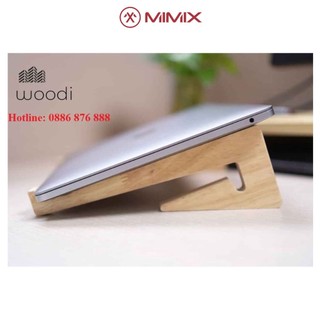 Giá đỡ tản nhiệt gỗ kê macbook, Kệ laptop bằng gỗ cao su DIGIMIX