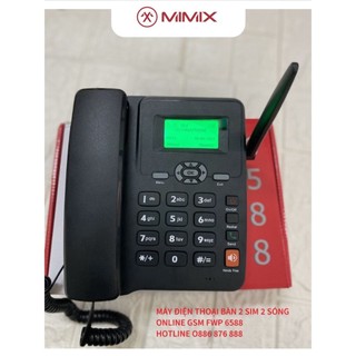 Điện Thoại Bàn Lắp 2 Sim Có Tiếng Việt DIGIMIX ETS 6588 Lắp Mọi Loại Sim Di Động, Gphone, HomePhone