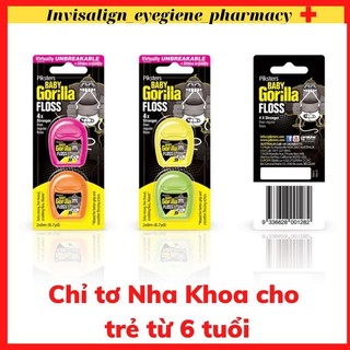 Chỉ nha khoa trẻ em siêu dai PIKSTER Úc Baby Gorilla cuộn dành cho trẻ em từ 6 tuổi- Làm sạch kẽ răng, mảng bám thức ăn