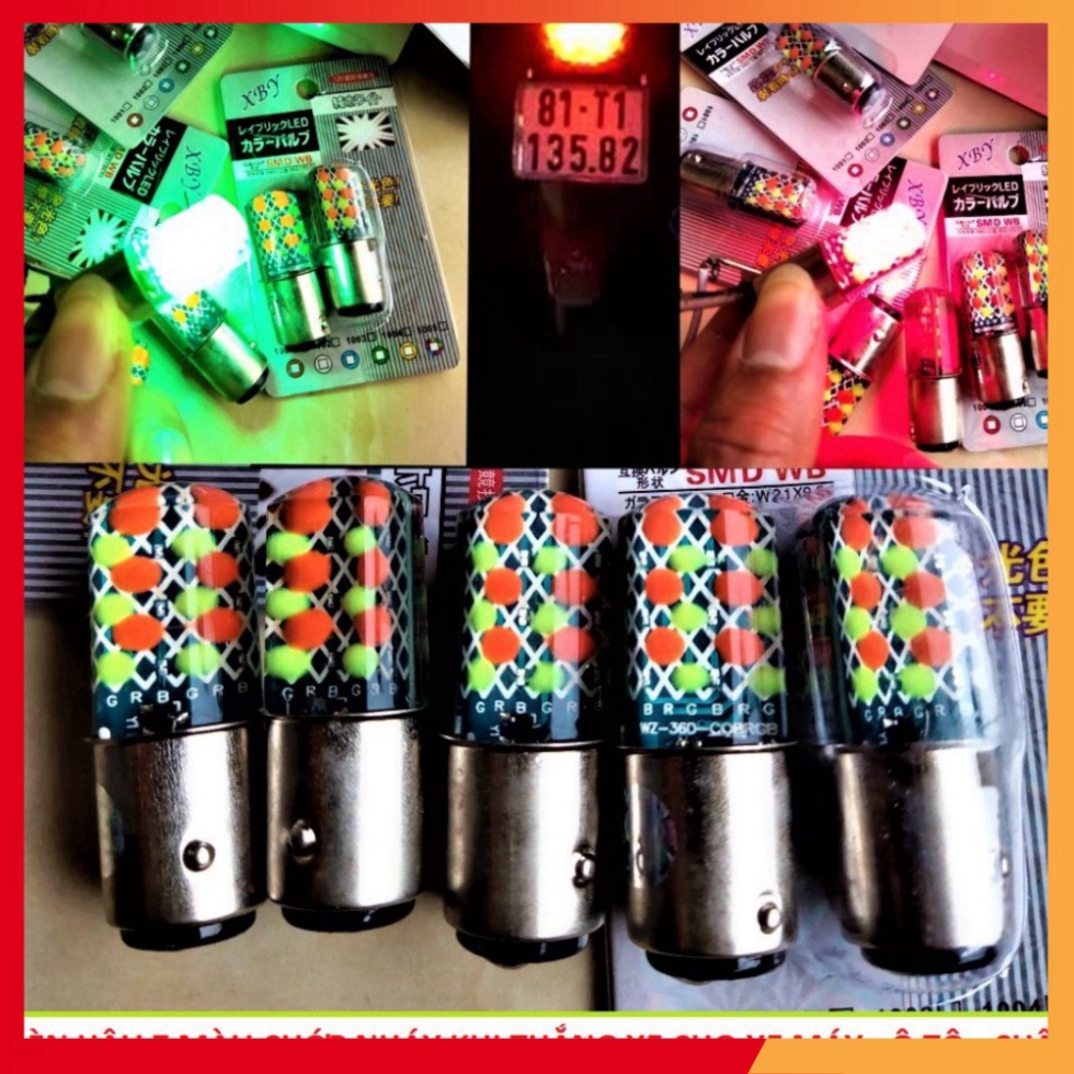 Đèn Hậu Led Hiệu Ứng  7 Màu Chớp Nháy F1 Khi Phanh  Phủ Silicol Hiệu Ứng Siêu Đẹp cho Xe Máy + Ô Tô 12V