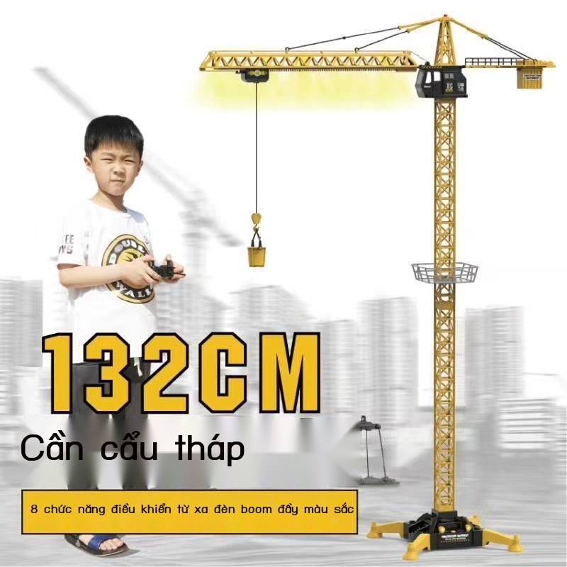 Cần cẩu tháp điều khiển từ xa đèn lồng sạc điện đồ chơi trẻ em