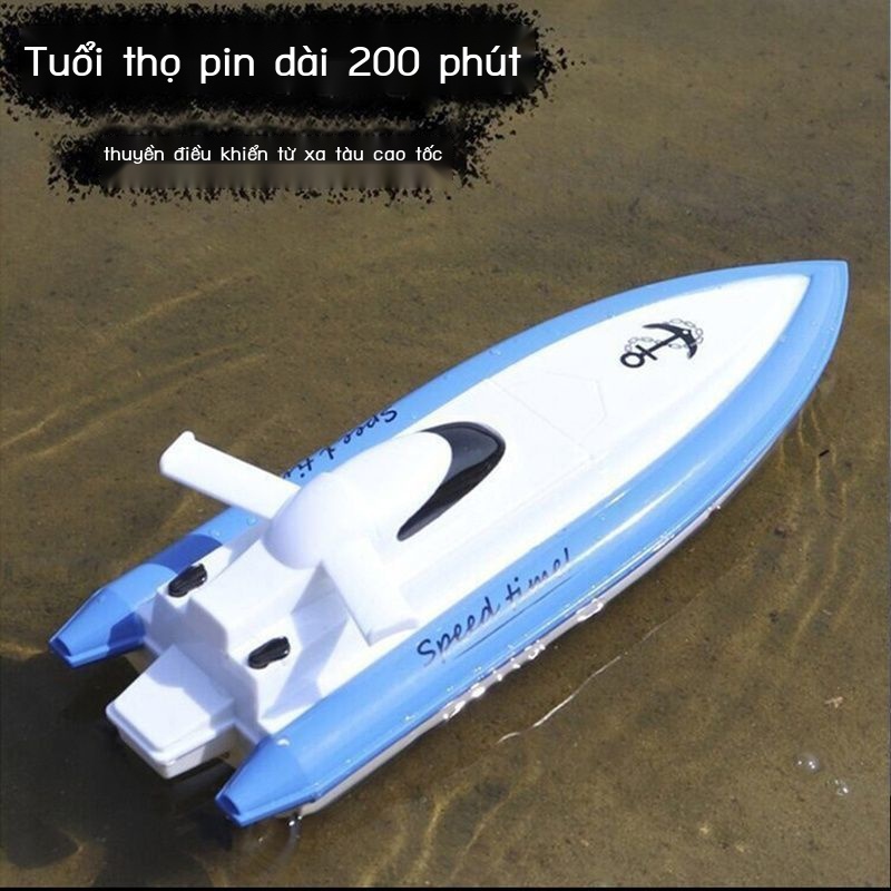 Nước thuyền điều khiển từ xa tàu cao tốc có thể sạc lại du điện mô hình đồ chơi cho trẻ em